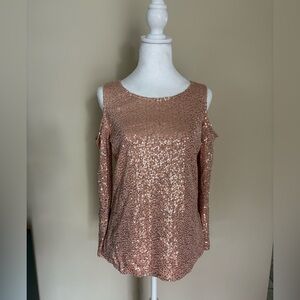 🎾INC Cold Shoulder Top in Rose Gold